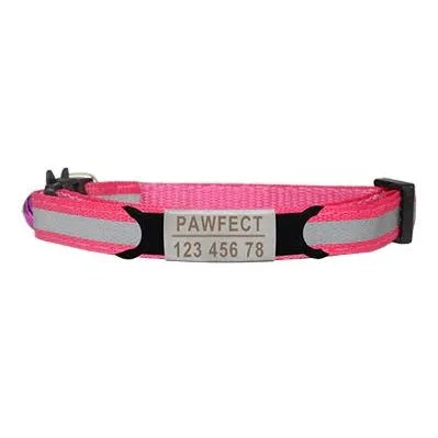 COLLIER personnalisé réfléchissant rose | Chic et Chat