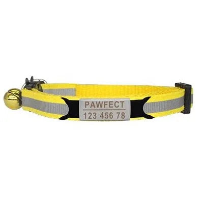 COLLIER gravé réfléchissant jaune | Chic et Chat