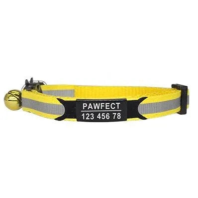 COLLIER personnalisé réfléchissant jaune | Chic et Chat