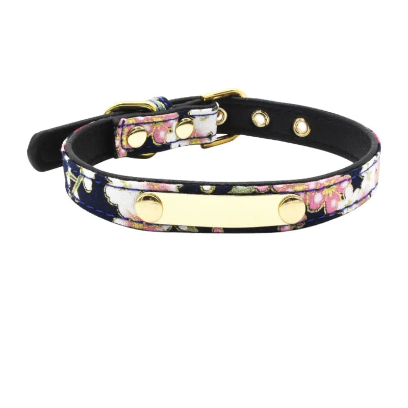 collier personnalisable chats et chiens noir