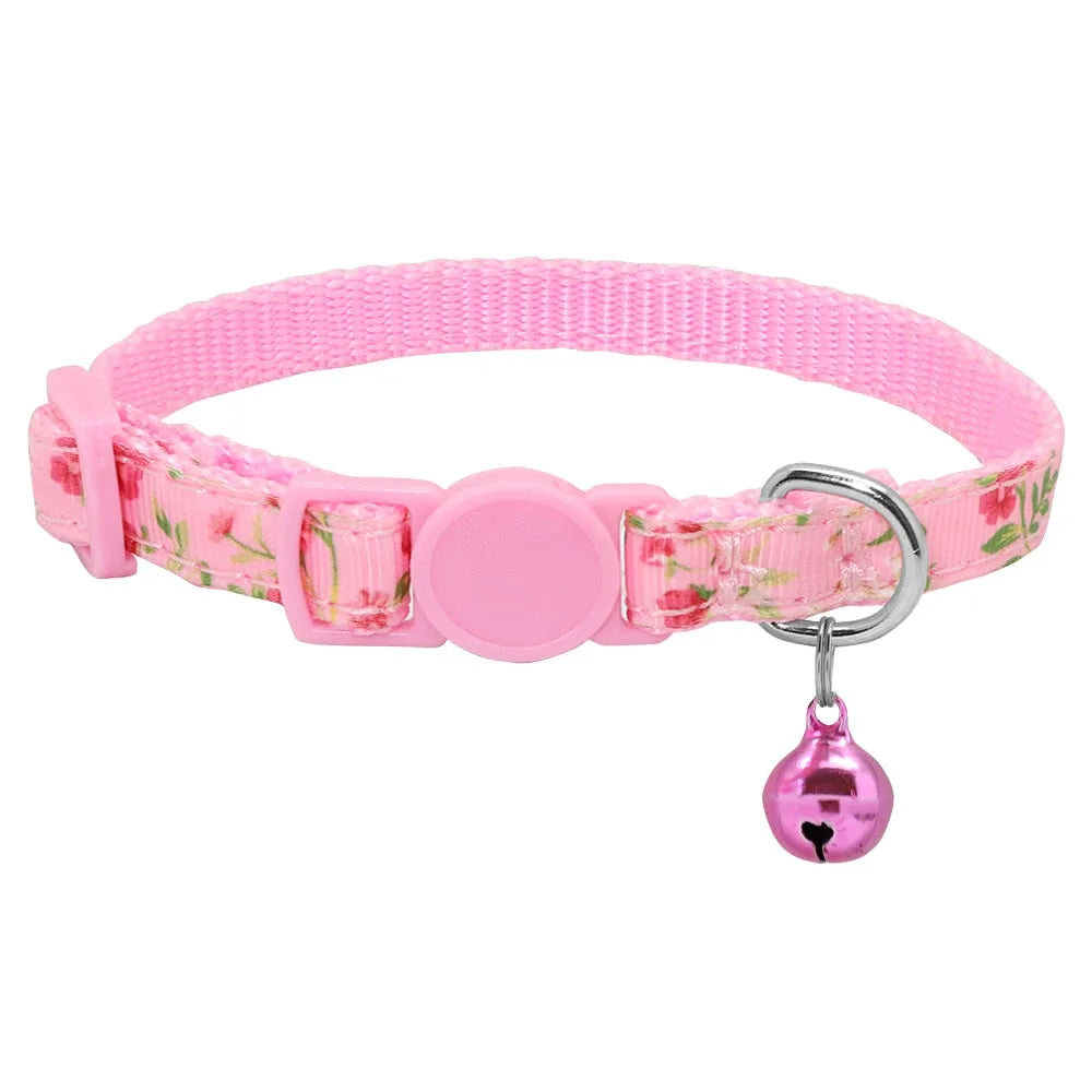 Personalisierbares Katzenhalsband mit Katzenmarke in Hellrosa | Chic et Chat