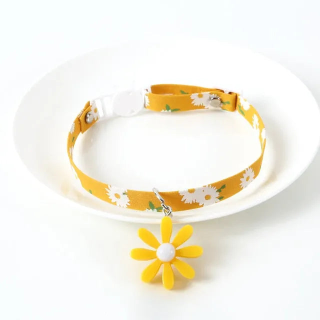 Sunflower yellow cat collar | Chic et Chat