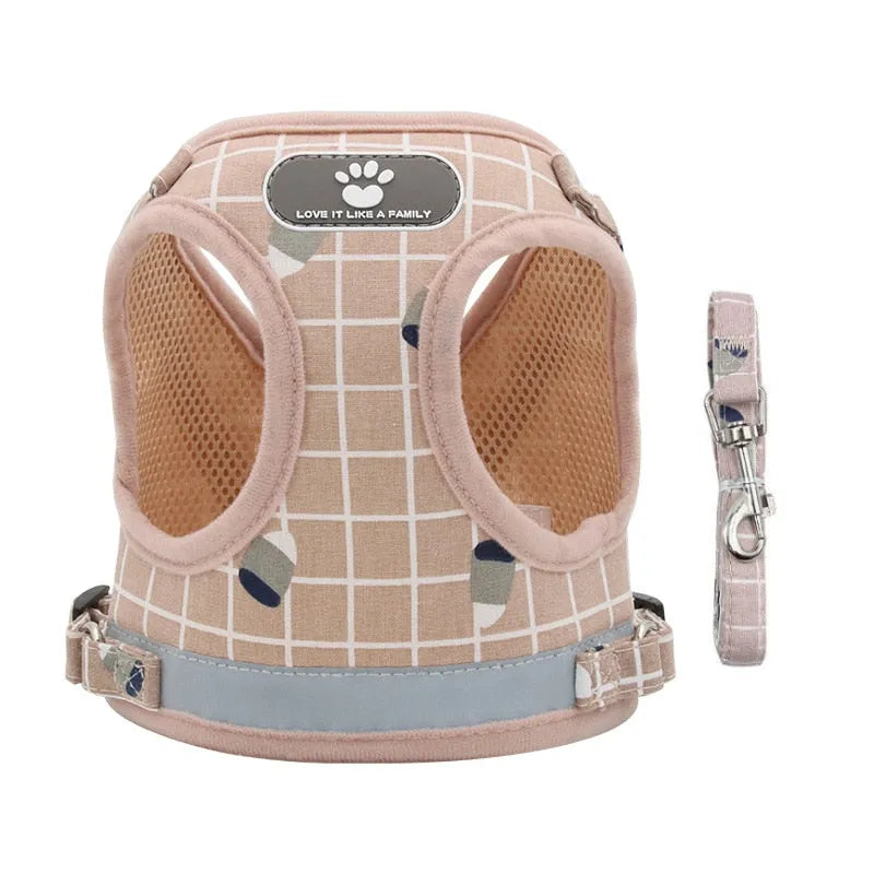 Reflective, Breathable Cat Harness - Pink | Chic et Chat