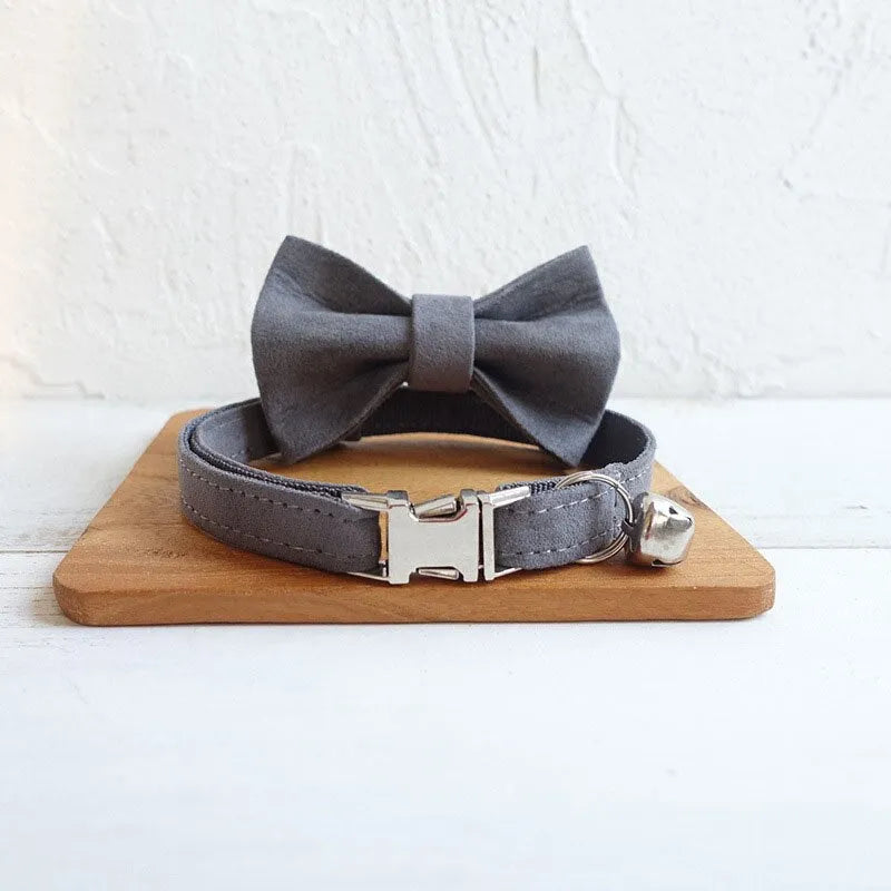 Personalisiertes Luxus-Katzenhalsband mit Fliege - Rot | Chic et Chat