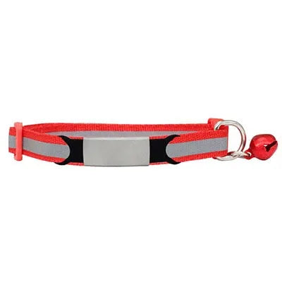 collar reflectante para gato rojo y plateado | Chic et Chat
