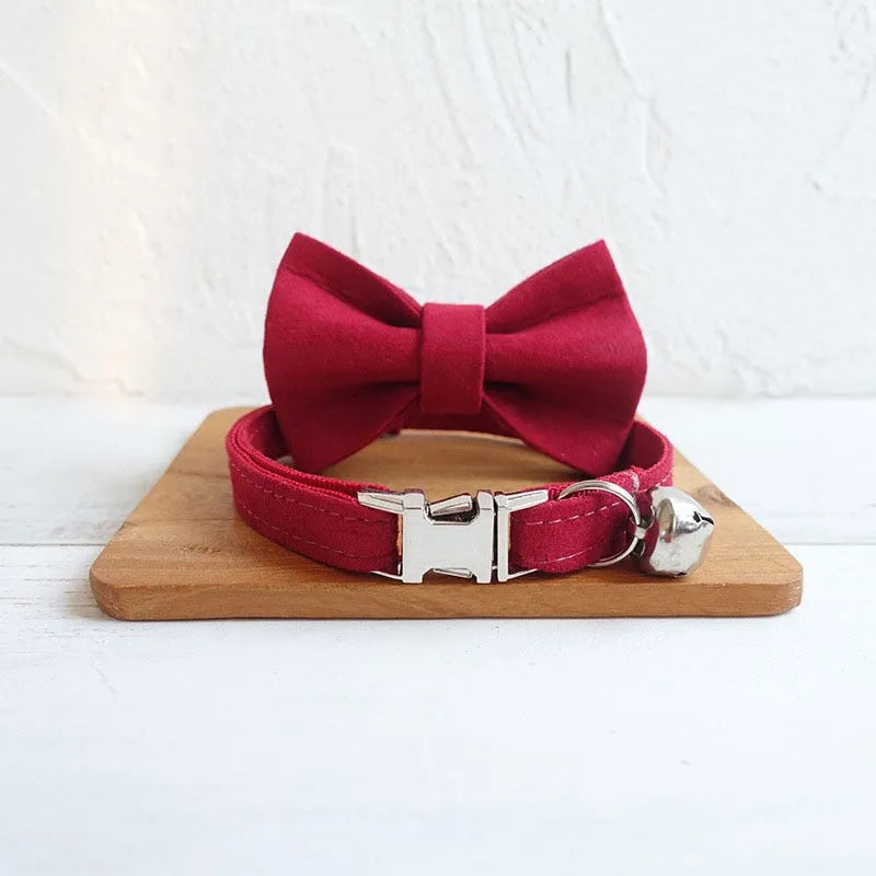 Personalisiertes Luxus-Katzenhalsband mit Fliege - Grau | Chic et Chat