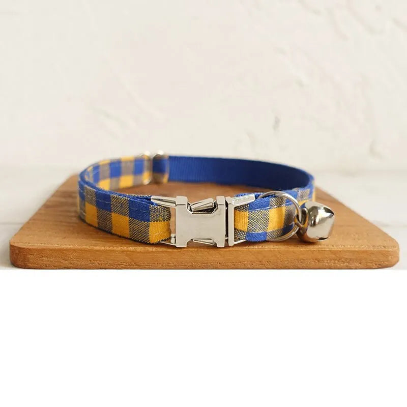 collar de lujo personalizado azul y amarillo | Chic et Chat