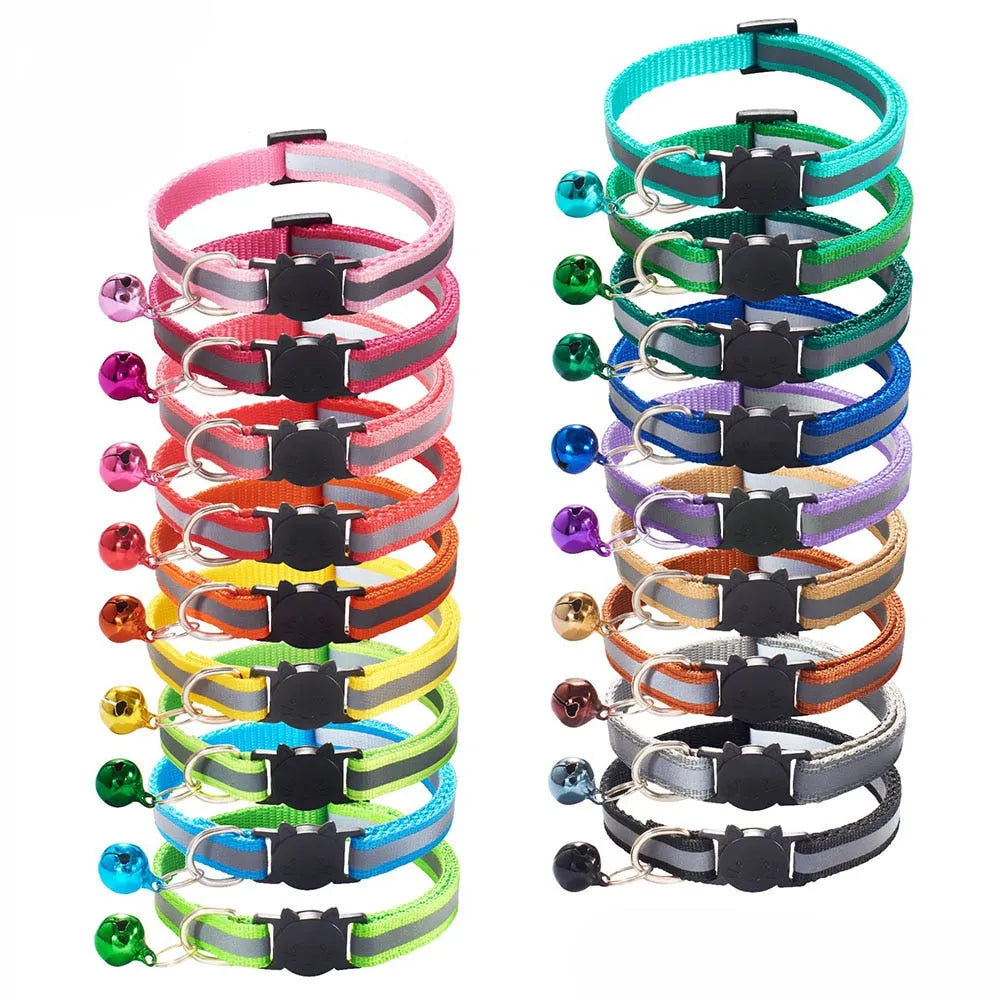 Reflective Cat Collar with Bell - fuchsia | Chic et Chat