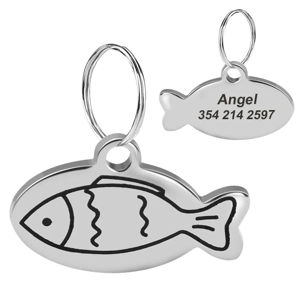 chapa para gato con forma de pez | Chic et Chat