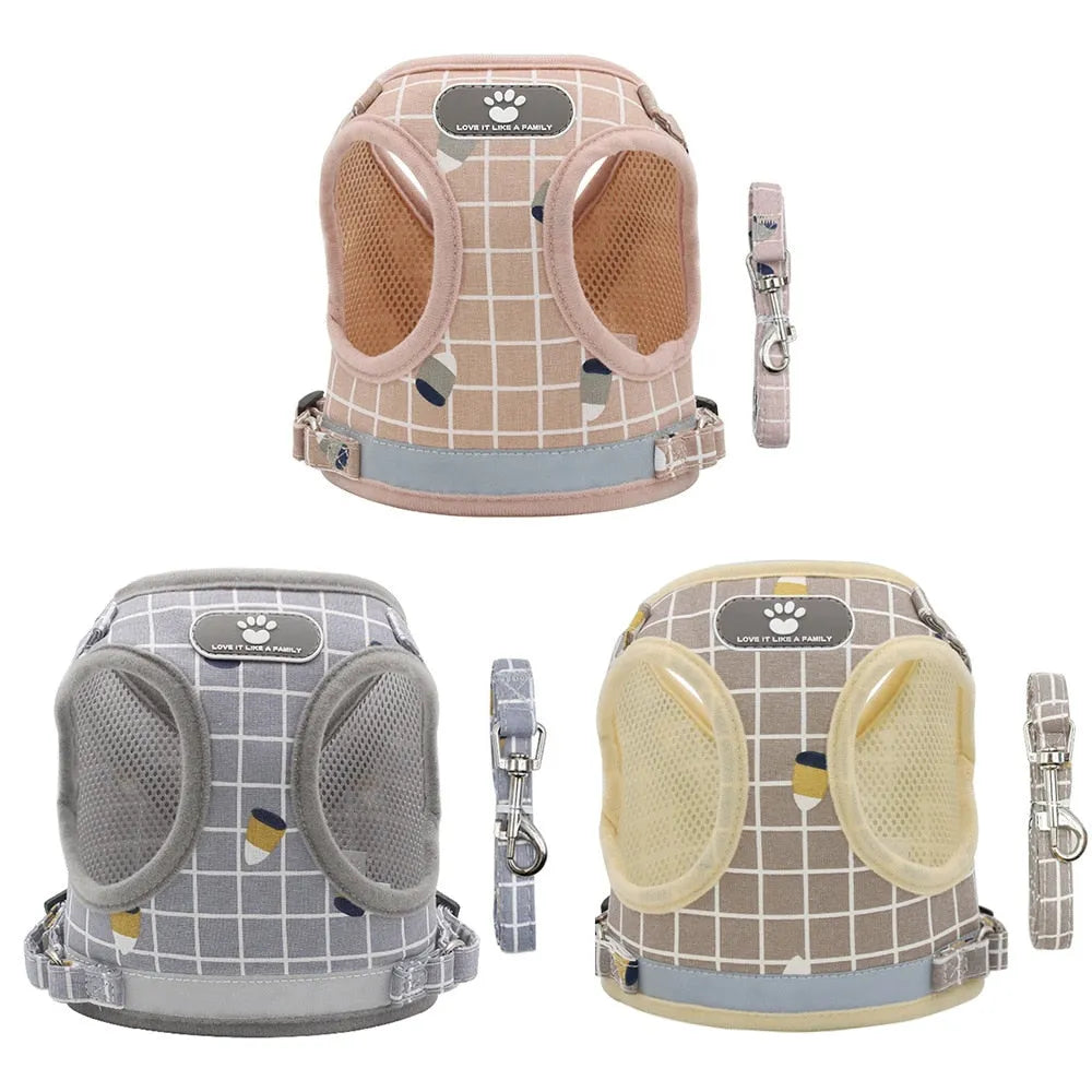 Reflective, Breathable Cat Harness - Gray | Chic et Chat