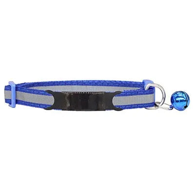 collar reflectante para gato azul y negro | Chic et Chat