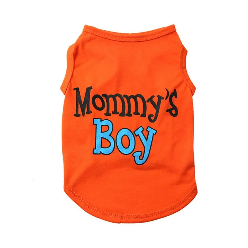 tshirt mommy's boy vêtement pour chat rouge