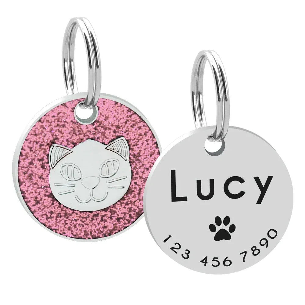 médaille rose pour chat