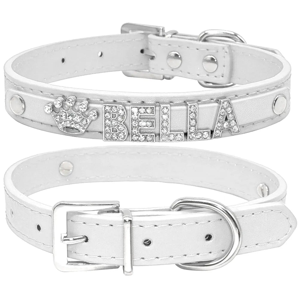 Glitzer-Katzenhalsband Bling Bling in Weiß | Chic et Chat