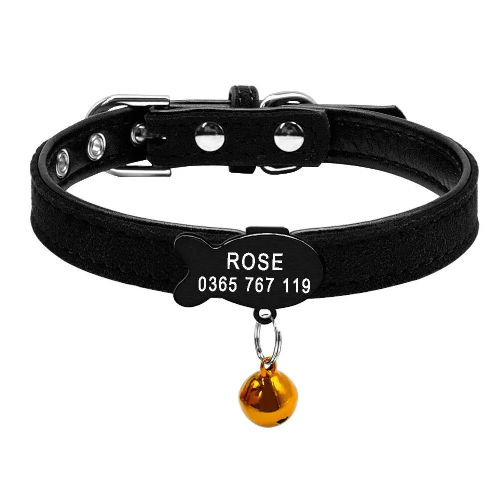 Schwarzes Katzenhalsband personalisiert | Chic et Chat