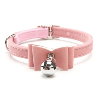 Collier pour chat noeud papillon rose