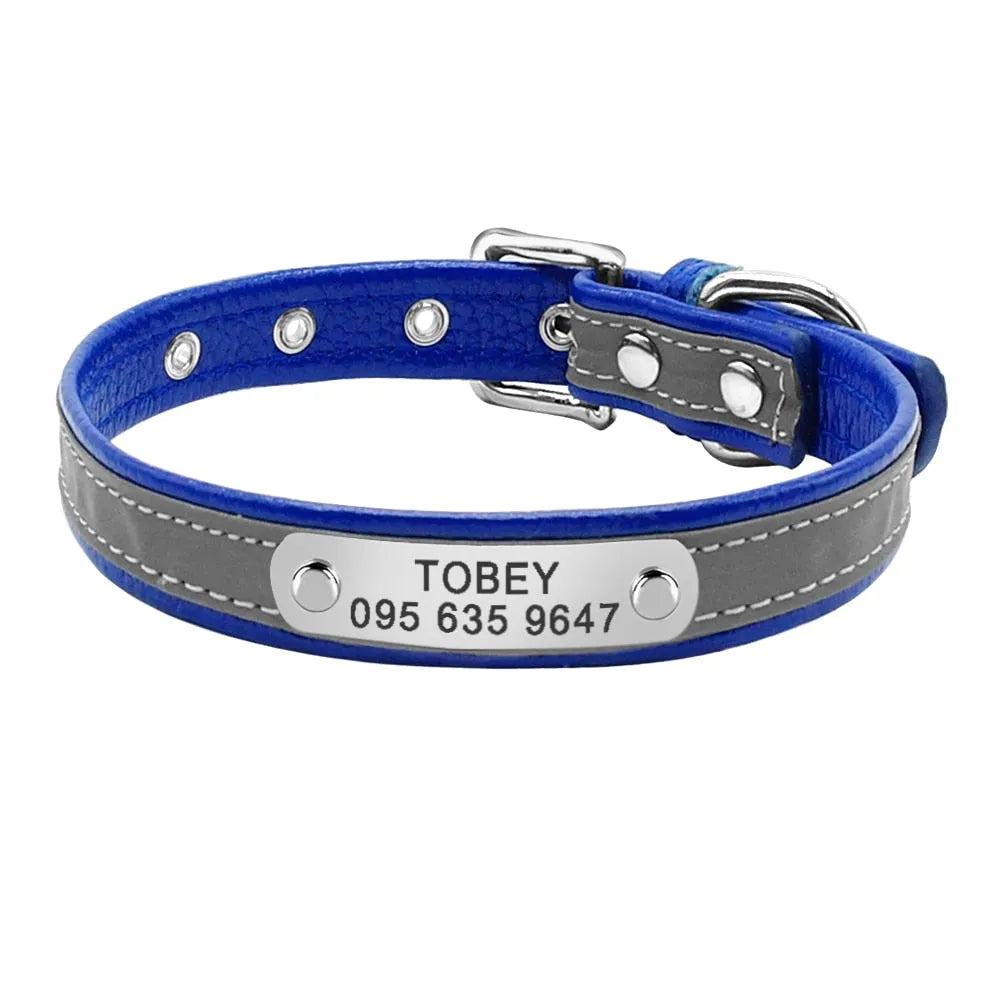 Collier Réfléchissant en Cuir Personnalisé pour Chat - Rose | Chic et Chat