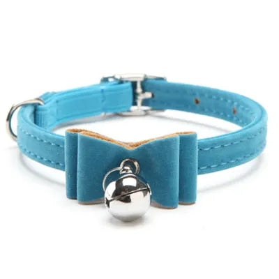 Collier pour chat noeud papillon bleu