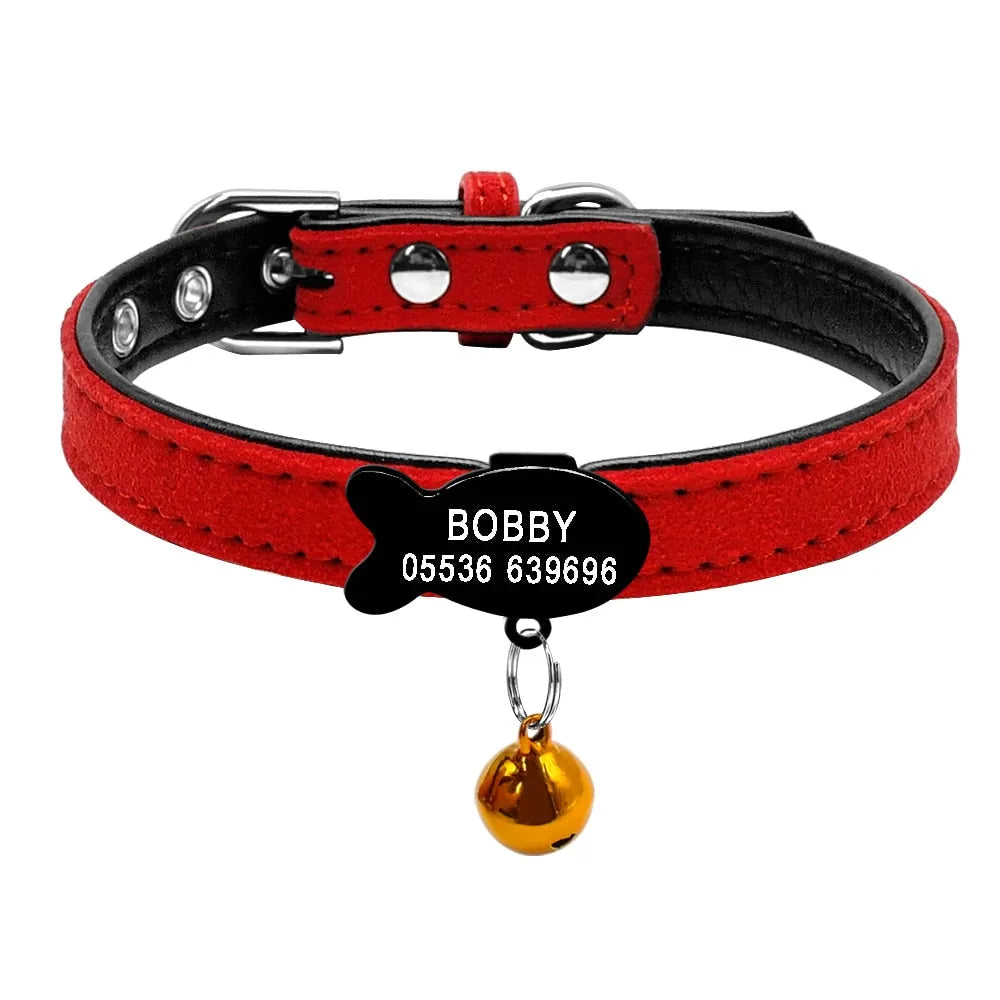 Rotes Katzenhalsband personalisiert | Chic et Chat