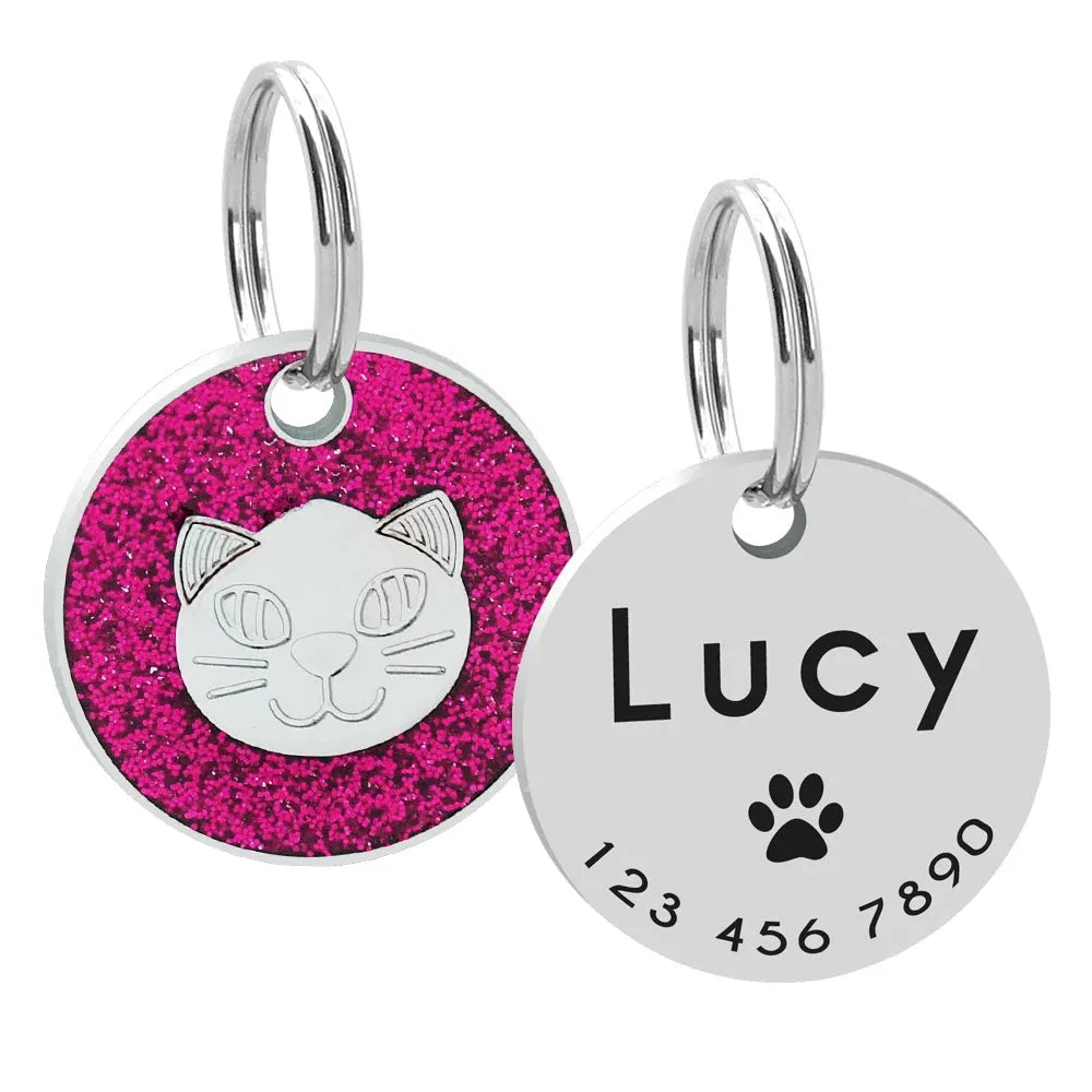 médaille fuchsia chat