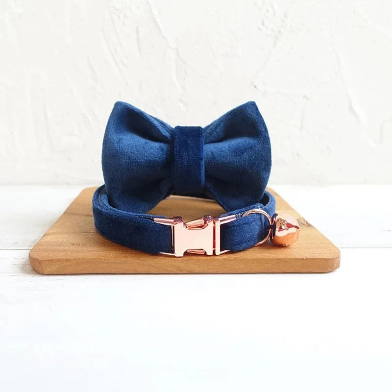 Personalisiertes Katzenhalsband in Blau | Chic et Chat