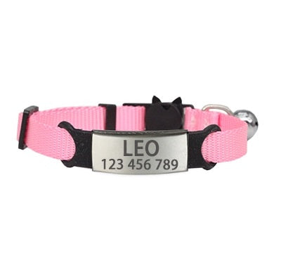 collier rose anti étranglement pour chat