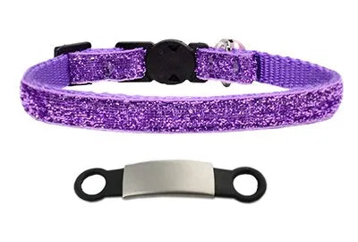 Personalized Bling Glitter Cat Collar - Black | Chic et Chat