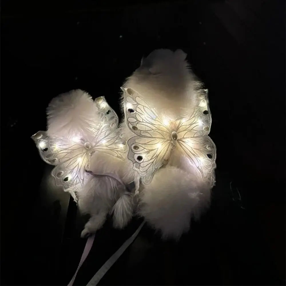 Déguisement fée pour chat, ailes de papillon qui brillent la nuit | Chic et Chat