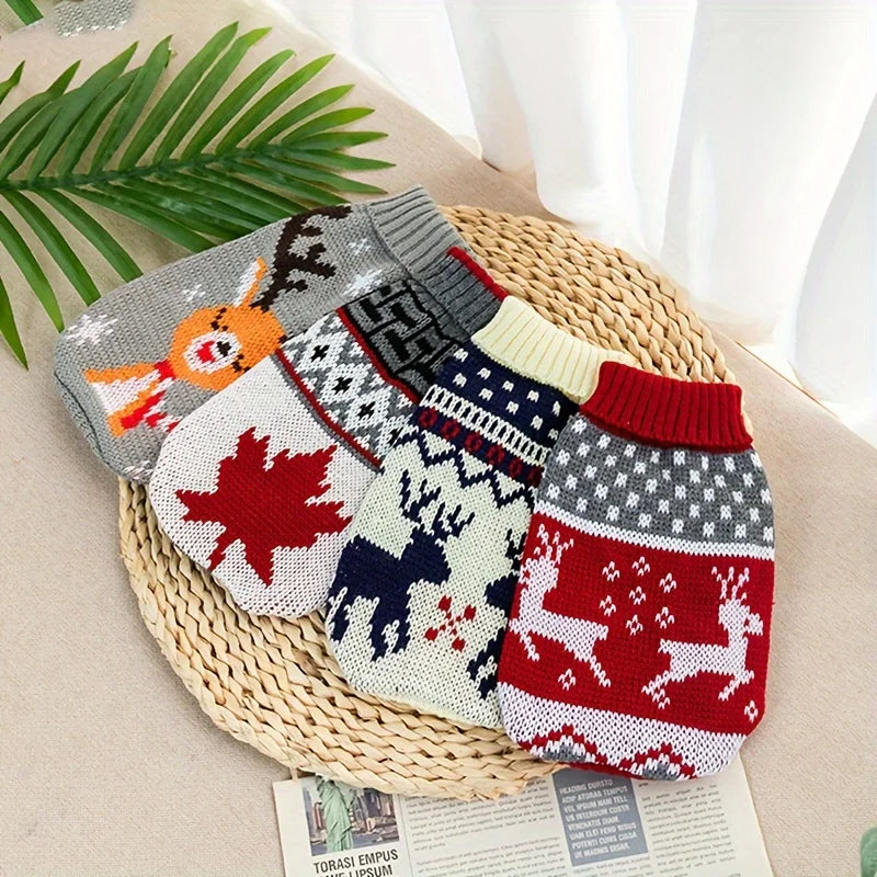 Pull de Noël nordique pour chat