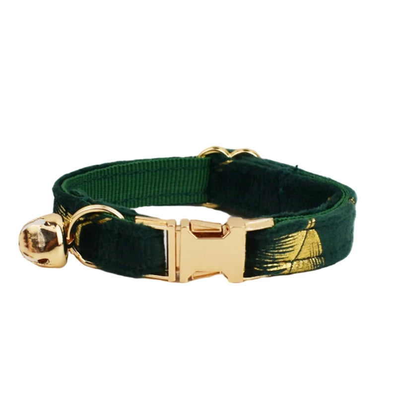 Collier de Noël en velours à personnaliser vert sapin