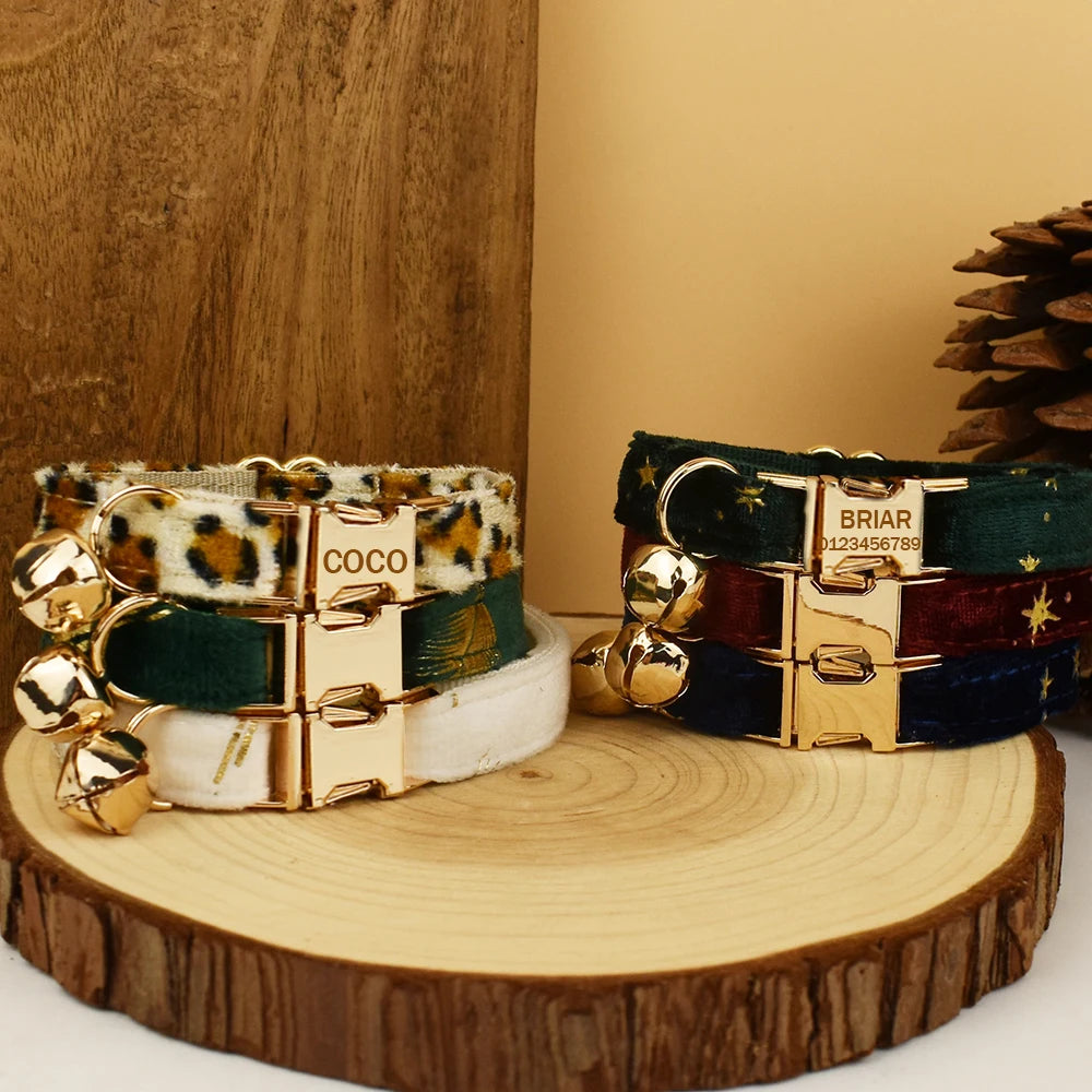 Collier de Noël en velours à personnaliser