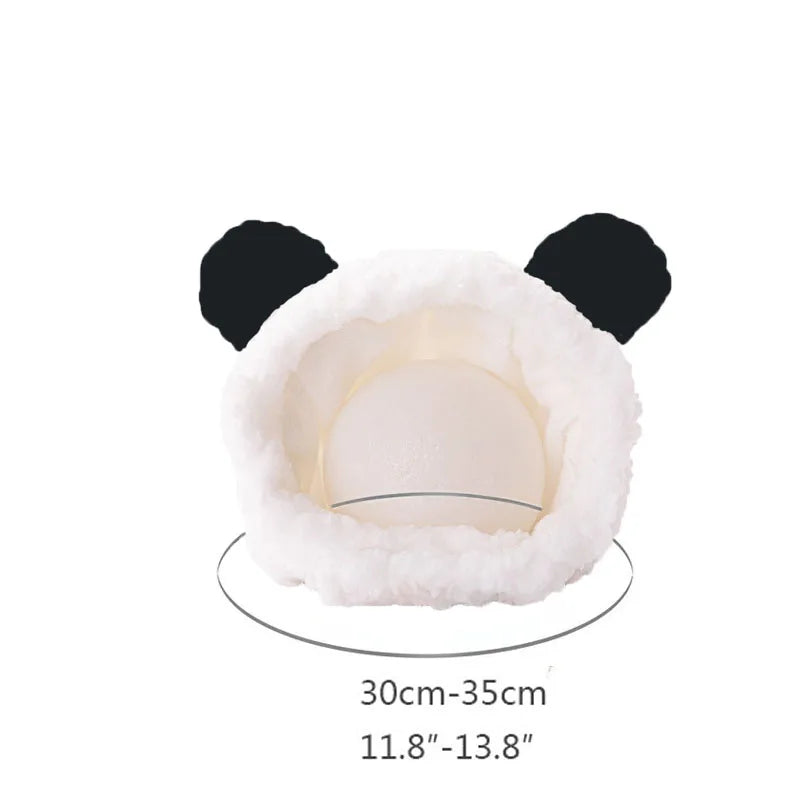 Bonnet panda pour chat blanc à oreilles noires, tour de tête 30 à 35 cm | Chic et Chat