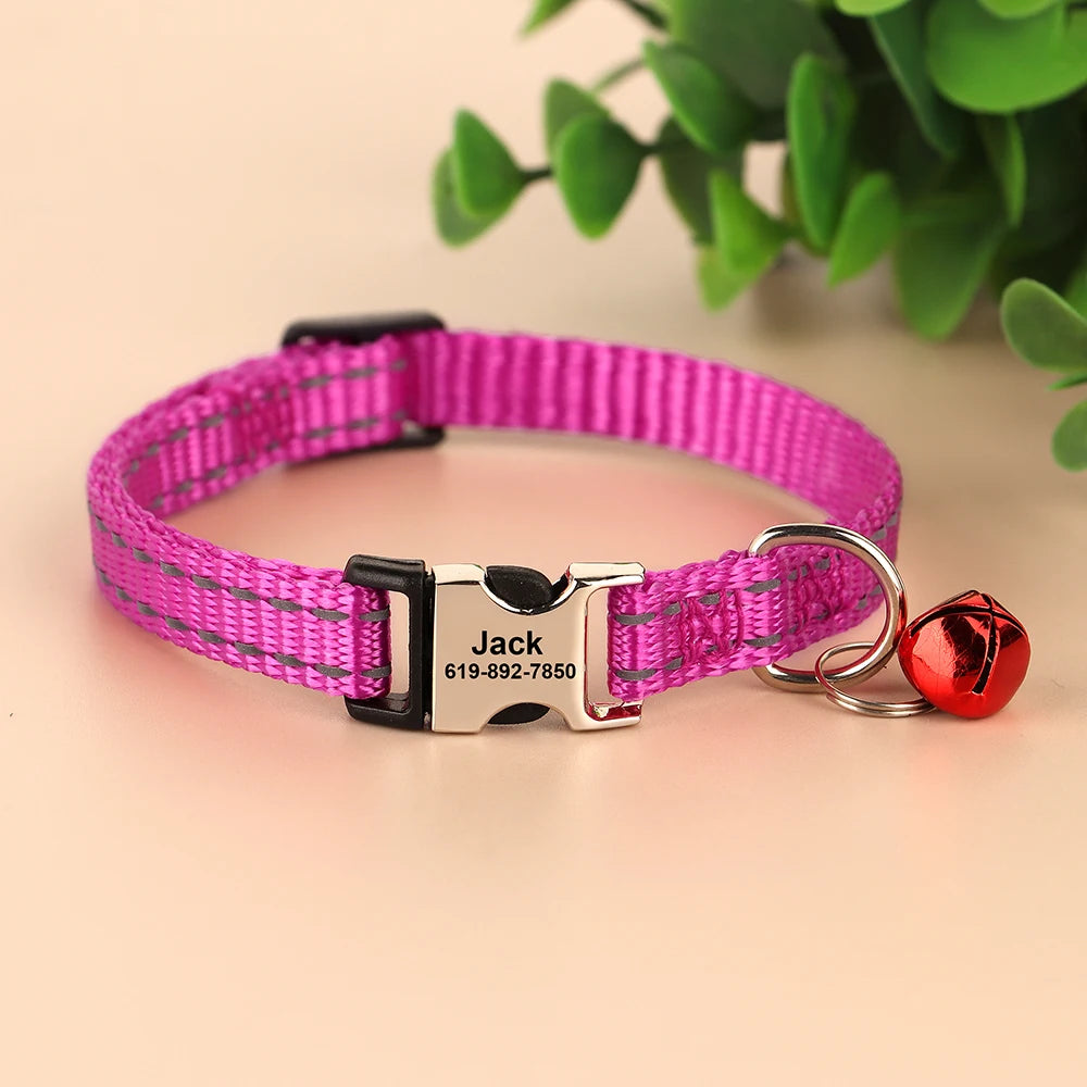 Collar para gato con cierre grabado – Personalización gratuita - Verde | Chic et Chat