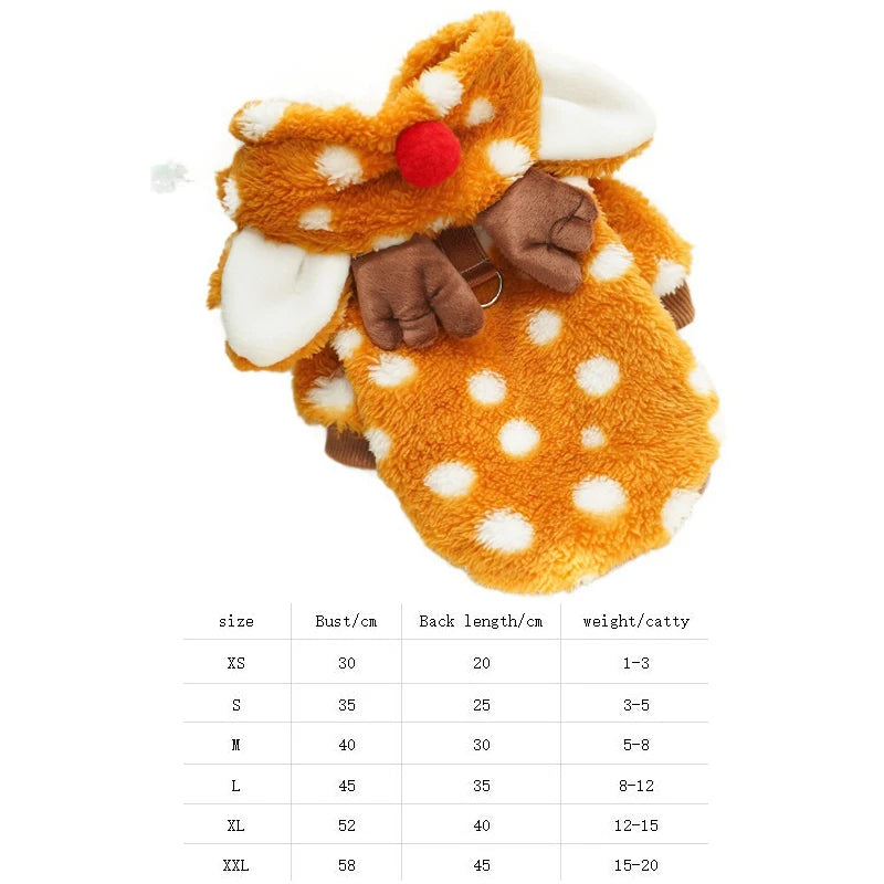 Guide des tailles du costume renne de Noël pour chat | Chic et Chat