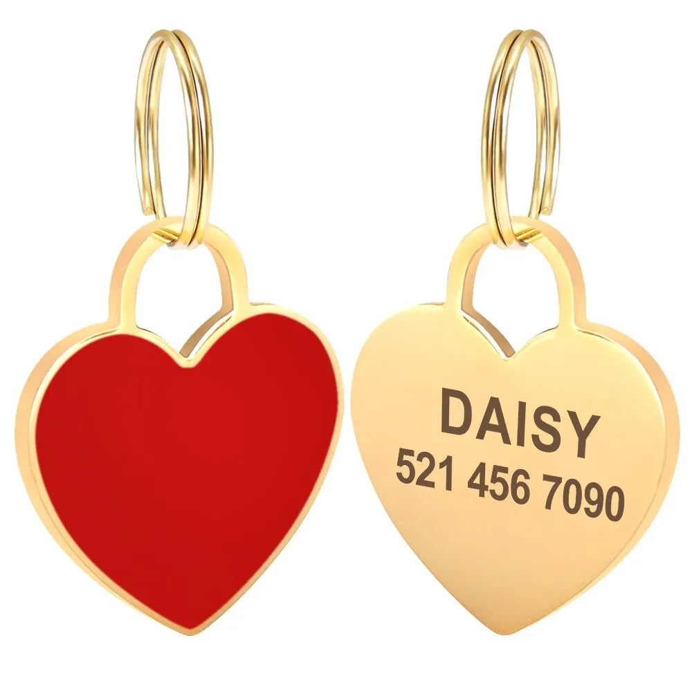 Médaille chat coeur personnalisée
