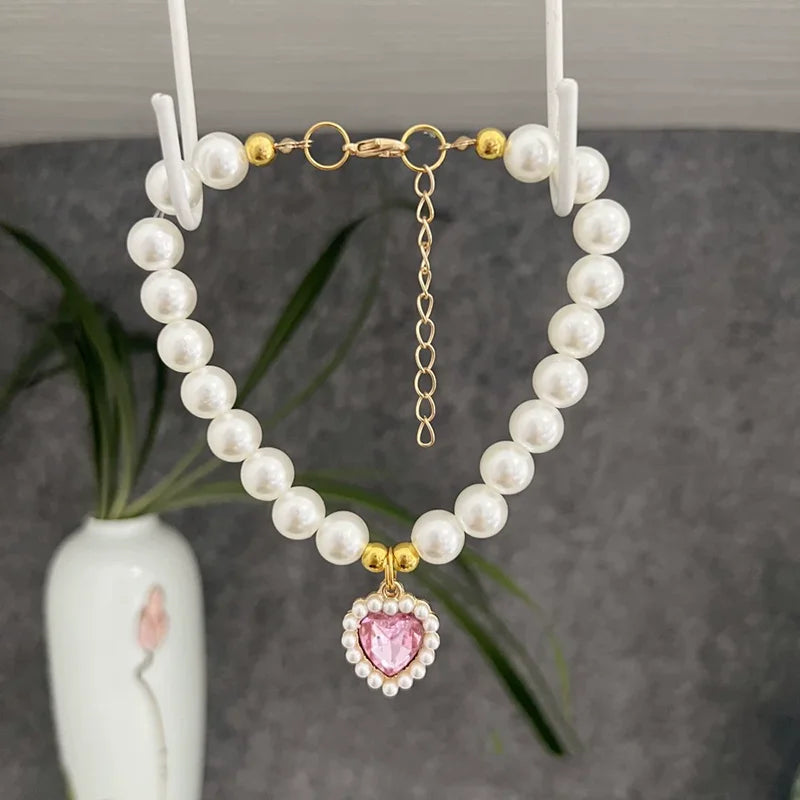 Collier de perles pour chat vue de détail