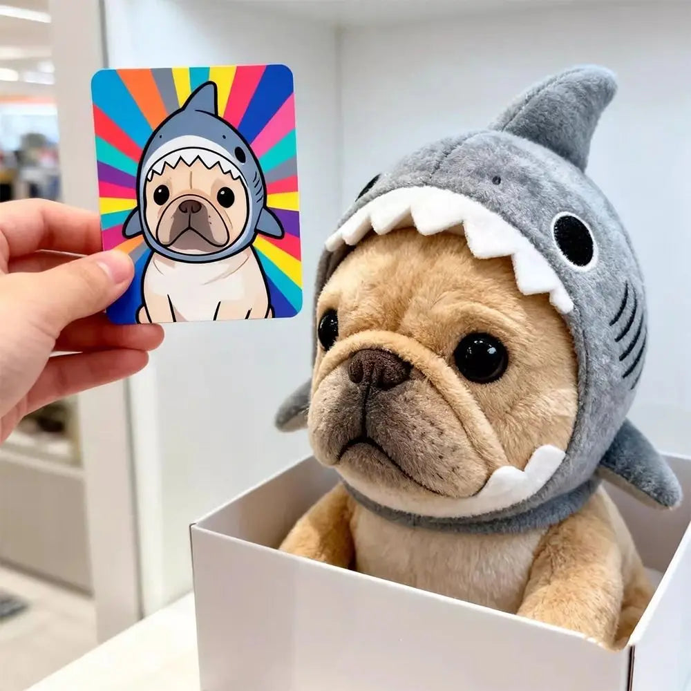 Bonnet requin ajustable en peluche pour petits animaux | Chic et Chat