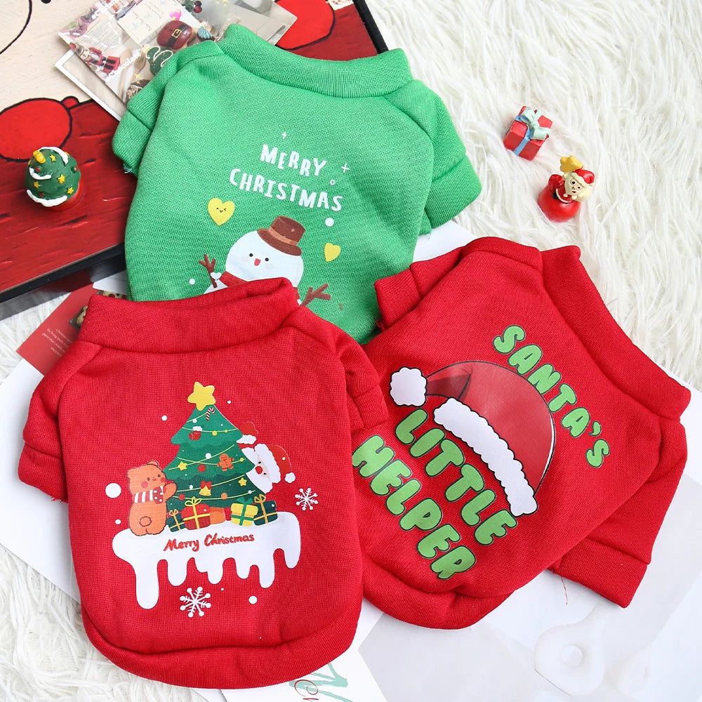 Pulls de Noël pour chat motifs sapin, bonnet et bonhomme de neige | Chic et Chat
