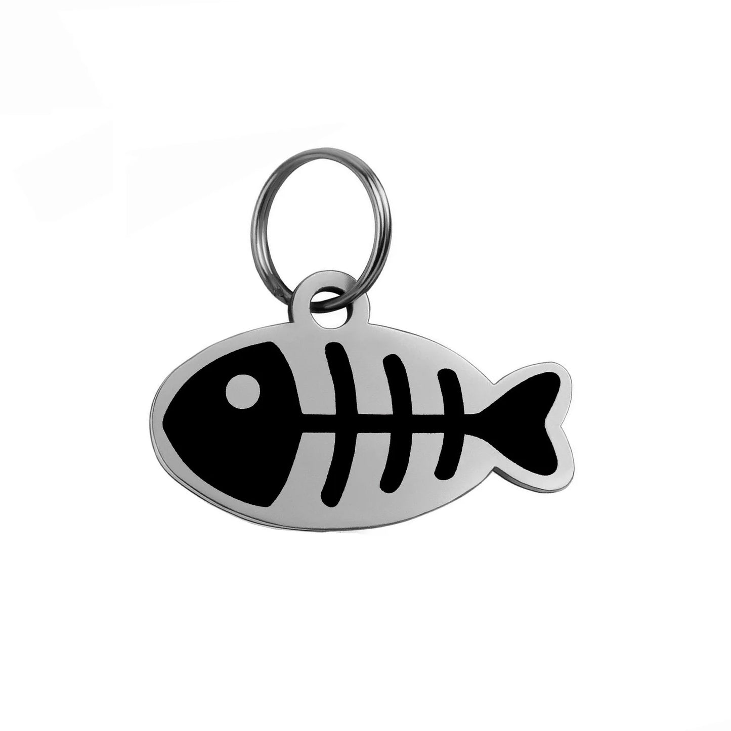 Médaille chat personnalisée arête de poisson