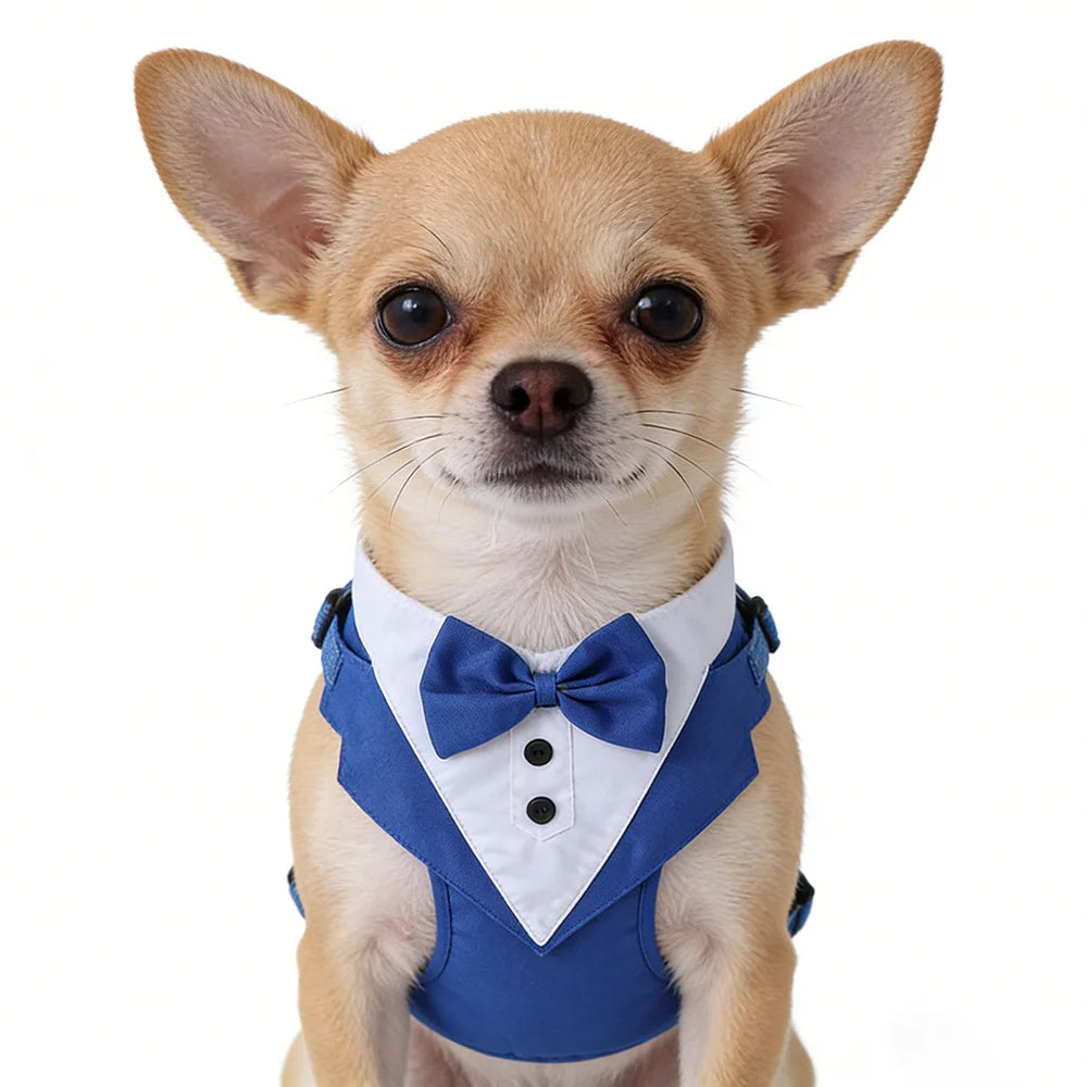 Costume de mariage pour chat bleu roi, smoking élégant | Chic et Chat