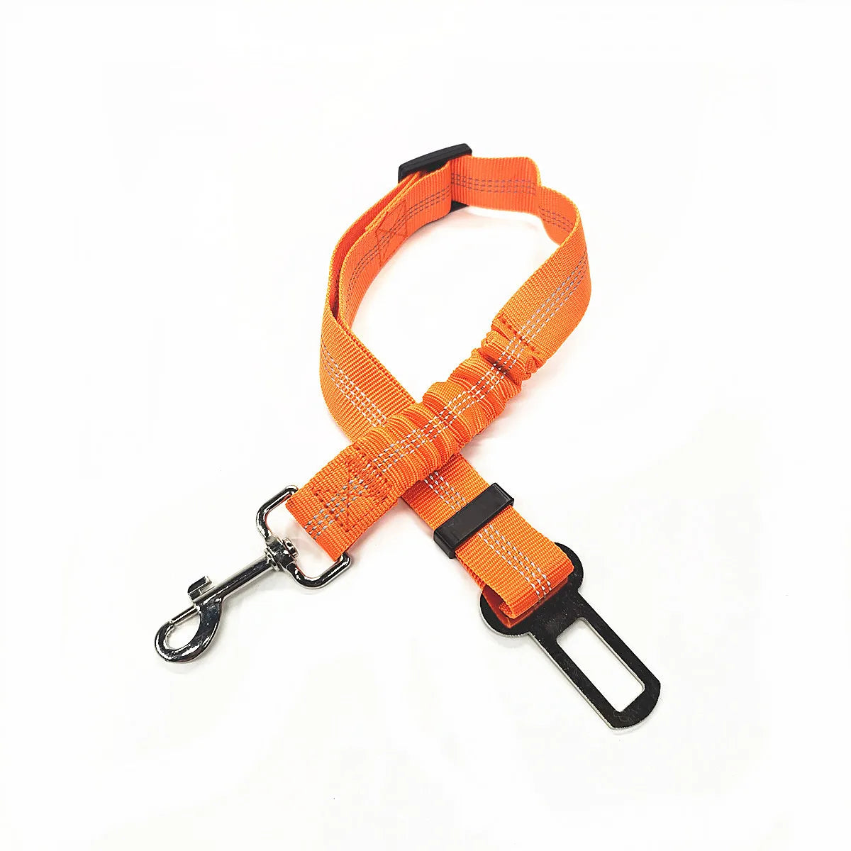 Attache ceinture de sécurité pour harnais chat voiture, orange