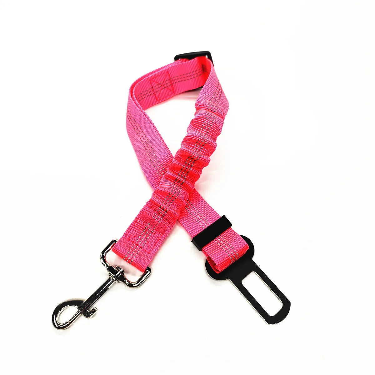 Attache ceinture de sécurité pour harnais chat voiture, fuchsia
