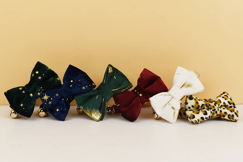 Collier de Noël pour chat en velours autre vue 2