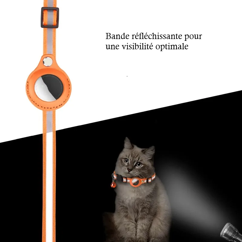 collier airtag réfléchissant | Chic et Chat