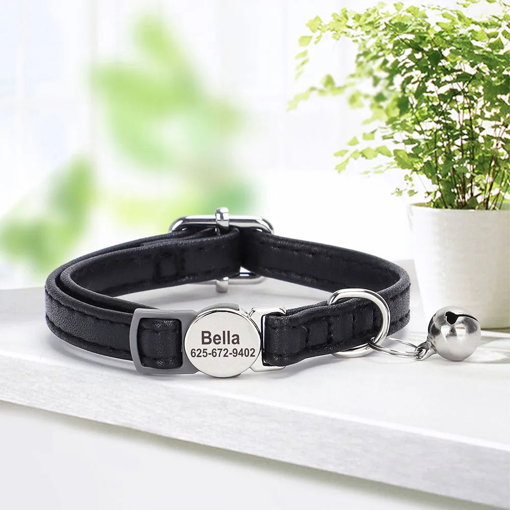collier anti étranglement en cuir | Chic et Chat