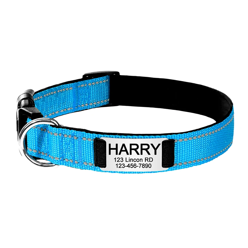 Collier pour chat réfléchissant et gravé