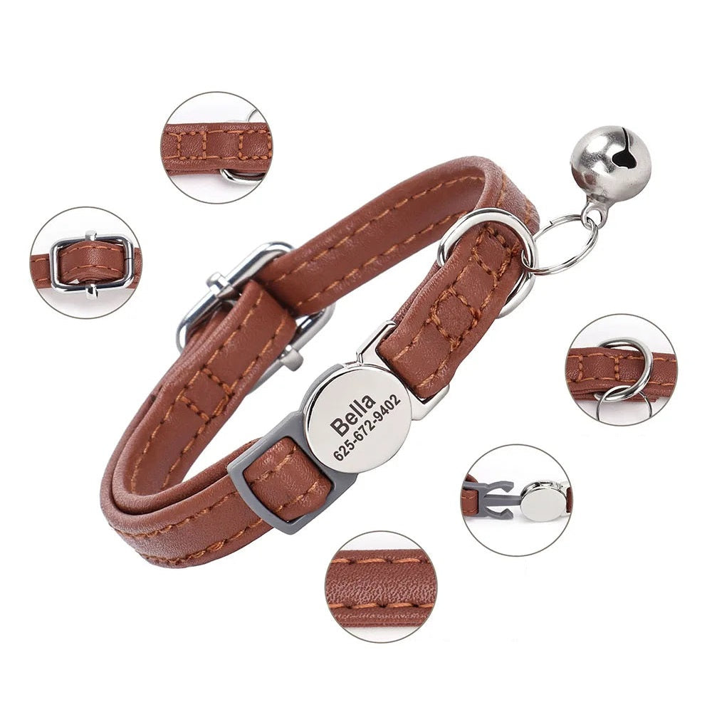 collier_cuir_marron | Chic et Chat