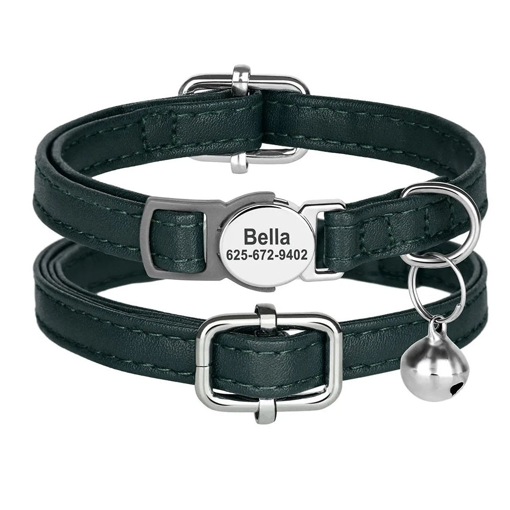 collier_cuir_vert | Chic et Chat