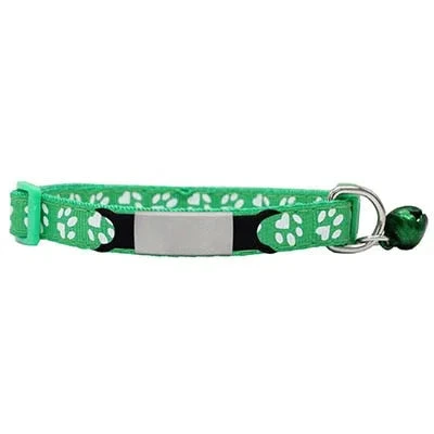 Grünes Halsband mit Namensgravur