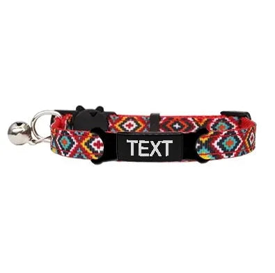collier pour chat ethnique rouge | Chic et Chat